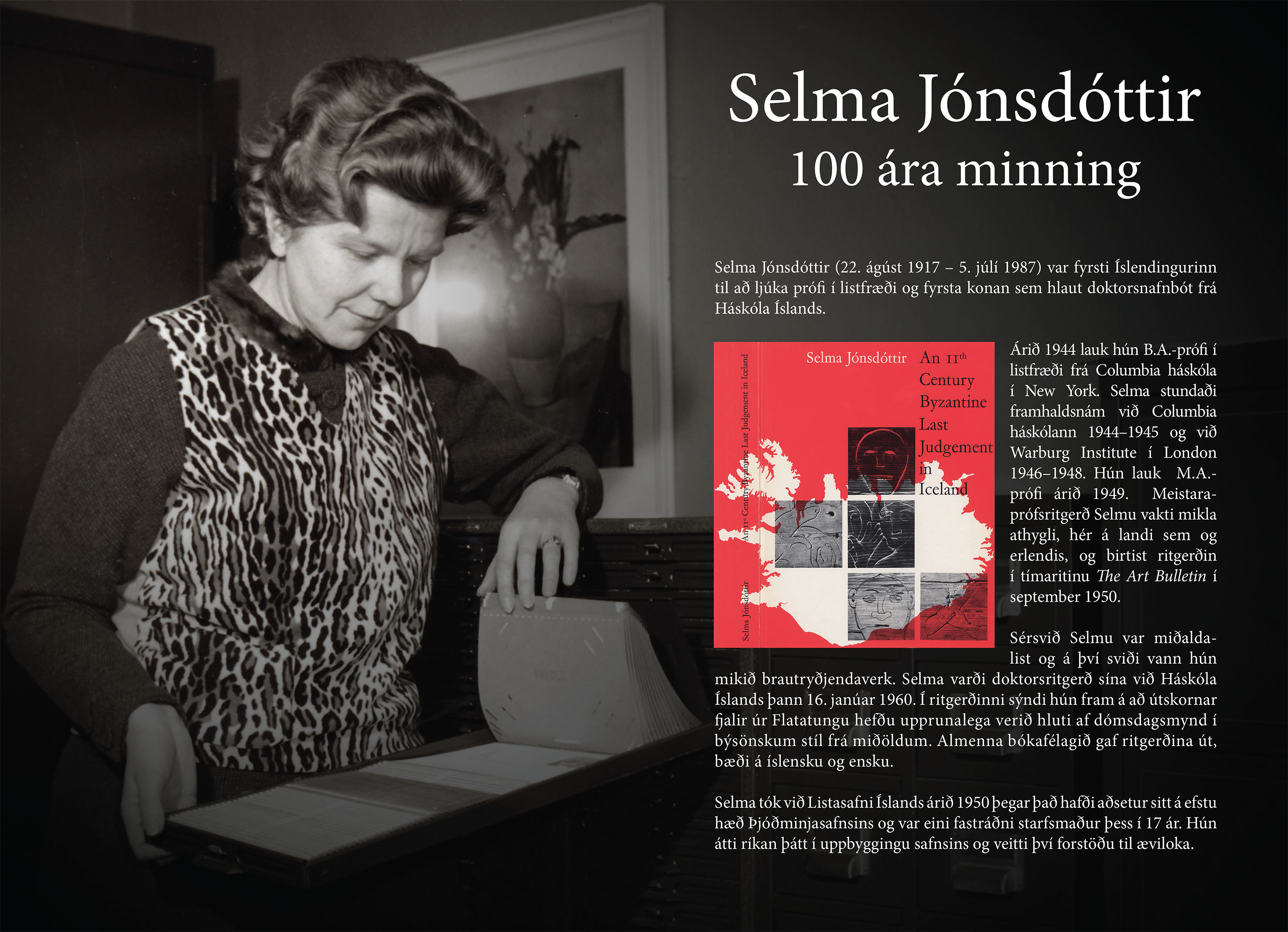 Selma Jónsdóttir sýningarspjald